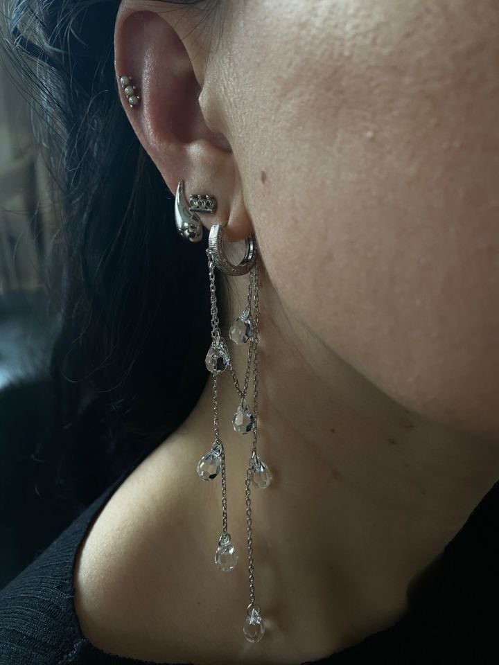 Taşlı Çağla Küpesi