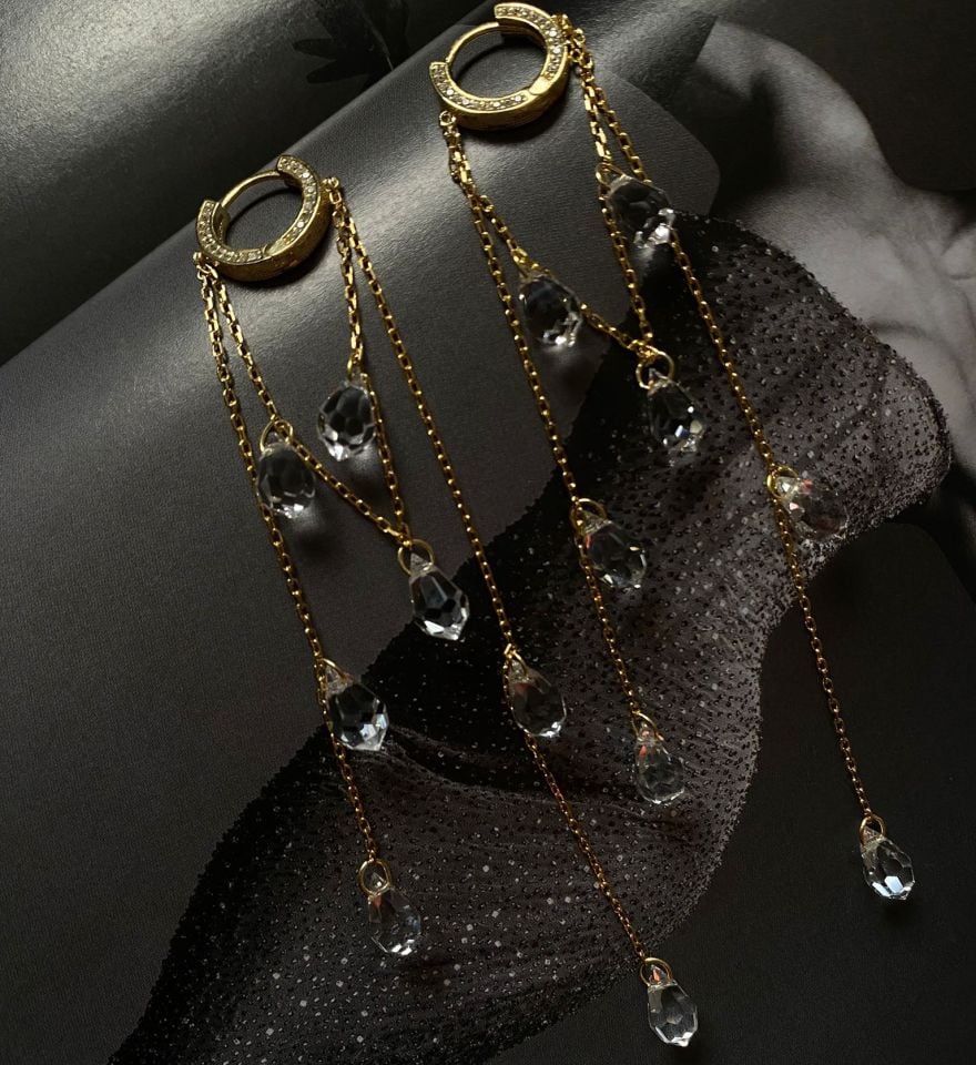 Taşlı Çağla Küpesi