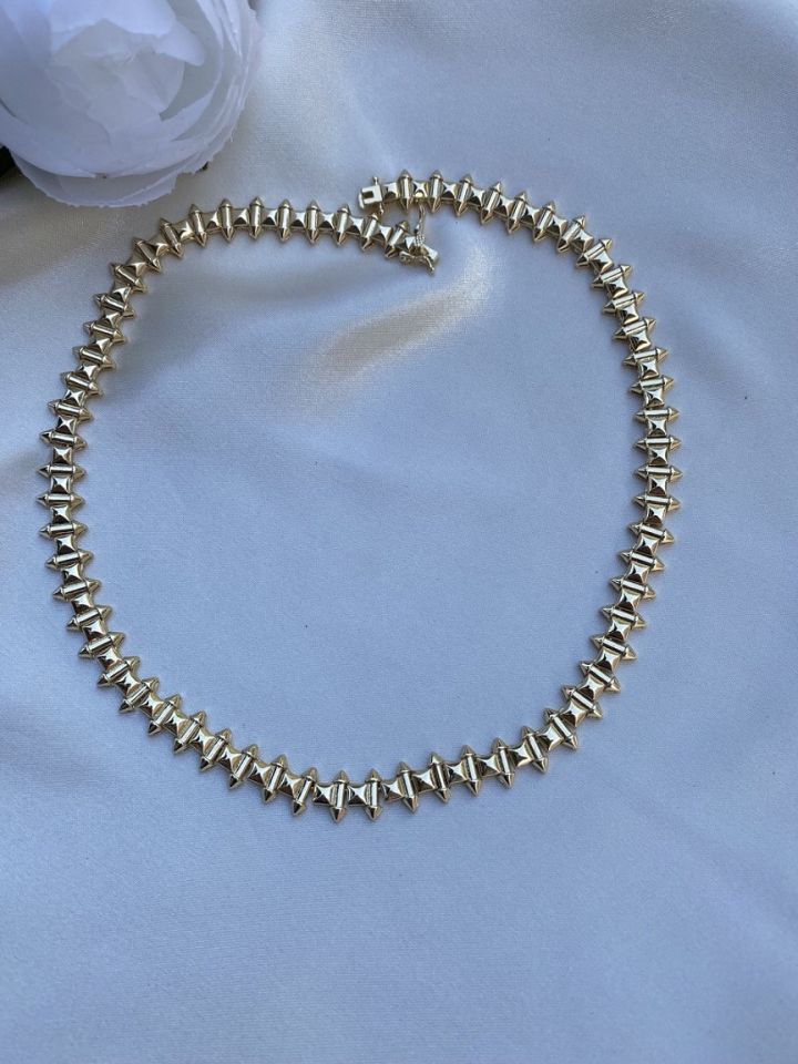 Titanyum Çelik Altın Kaplama Gerdanlık HTKK03