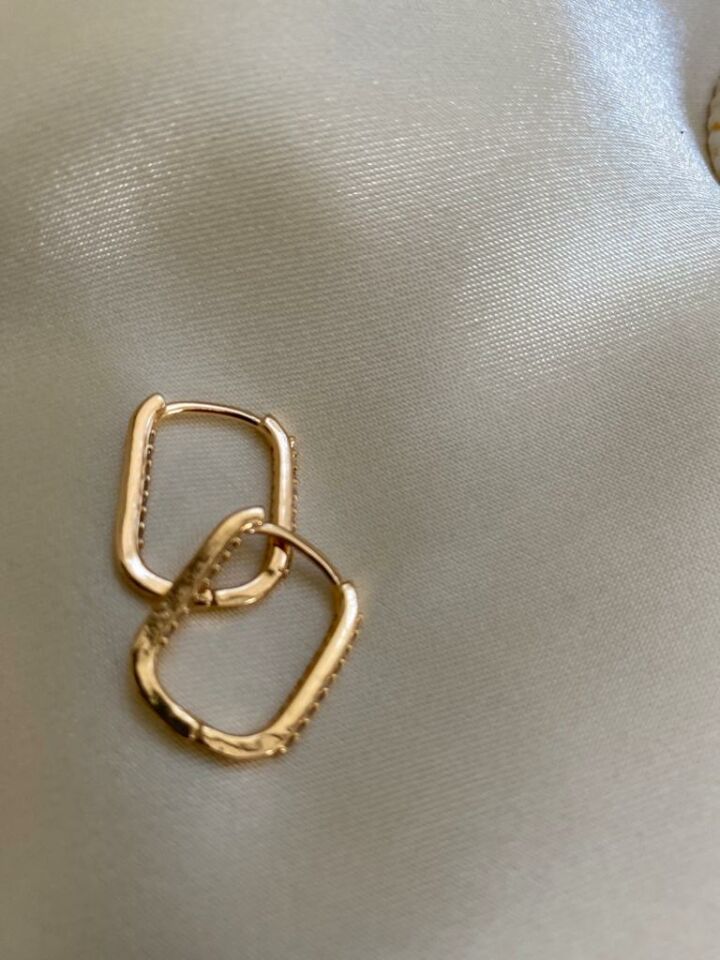 Gold Altın Kaplama Zirkon Taşlı Küpe