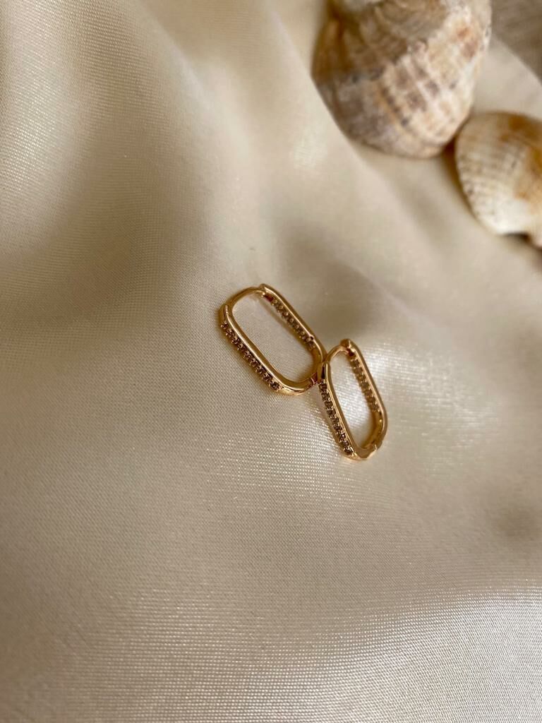 Gold Altın Kaplama Zirkon Taşlı Küpe