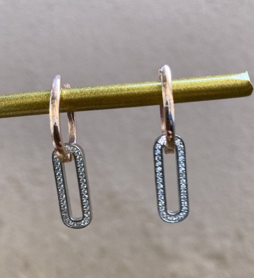 Rose Renkli Taşlı Küpe