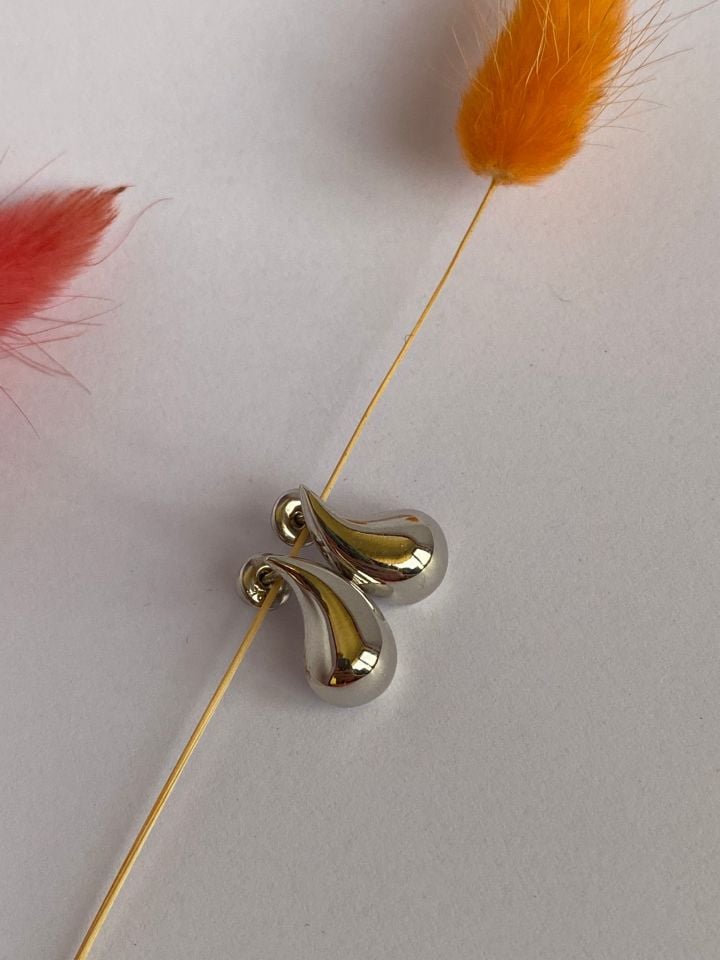 Damla Gold Küpe Gümüş