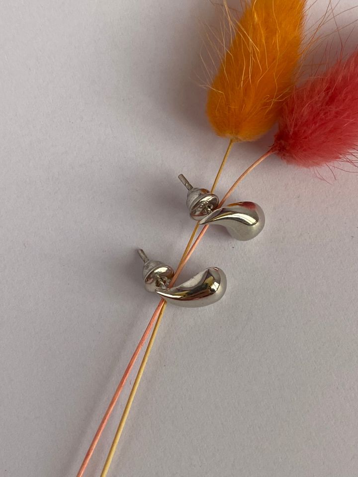 Damla Gold Küpe Gümüş