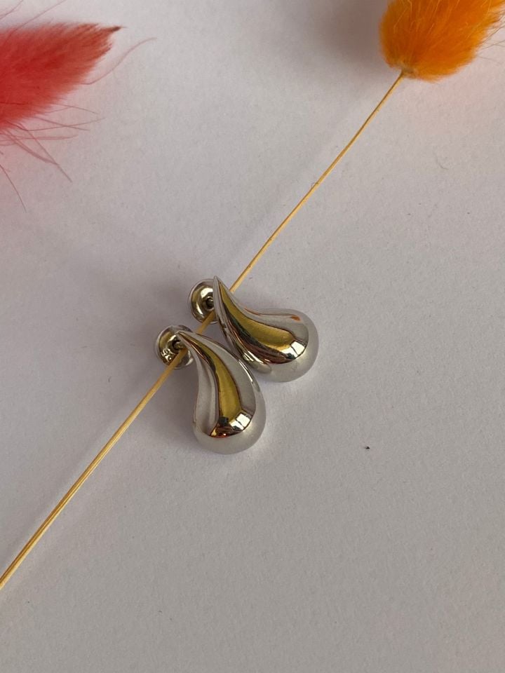 Damla Gold Küpe Gümüş