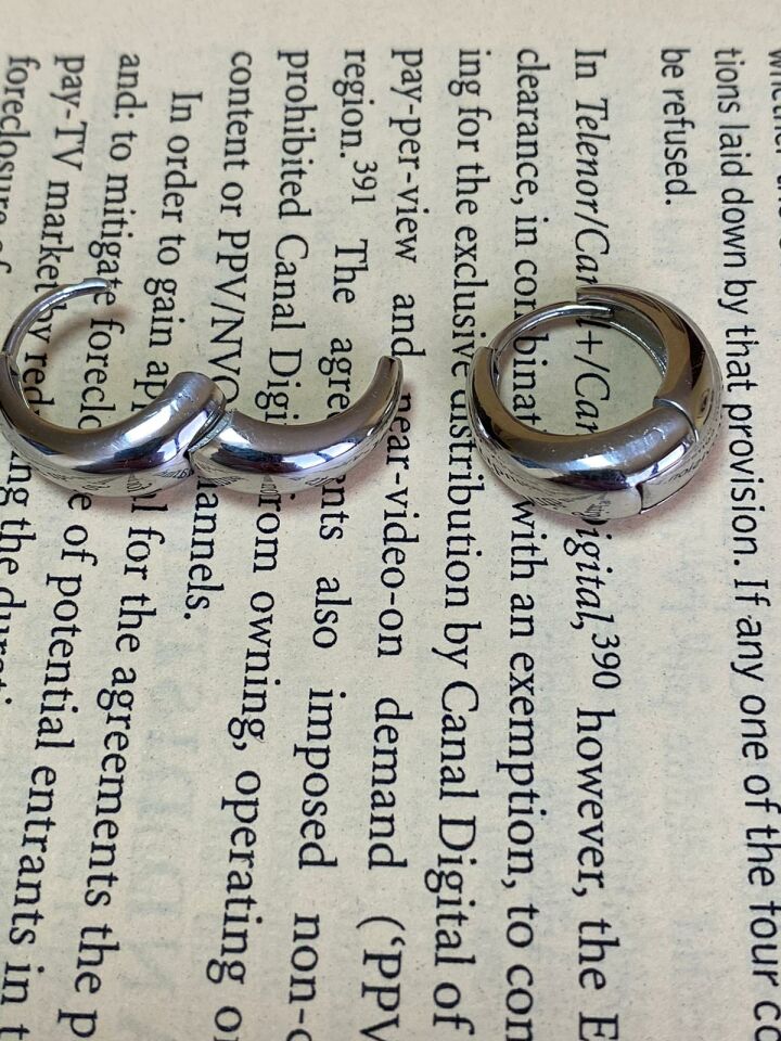 Rose Bombeli Halka Küpe Gümüş