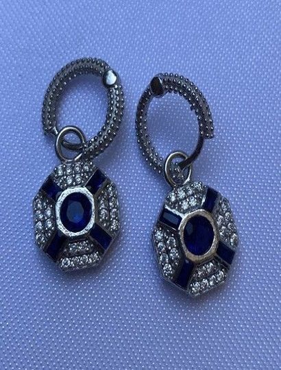 Gümüş Mavi  Taşlı Küpe