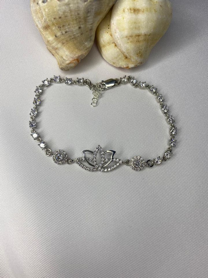 Lotus Çiçeği Taşlı Bileklik