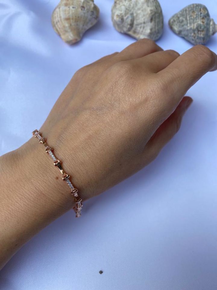 Gold Altın Kaplama Taşlı Bileklik
