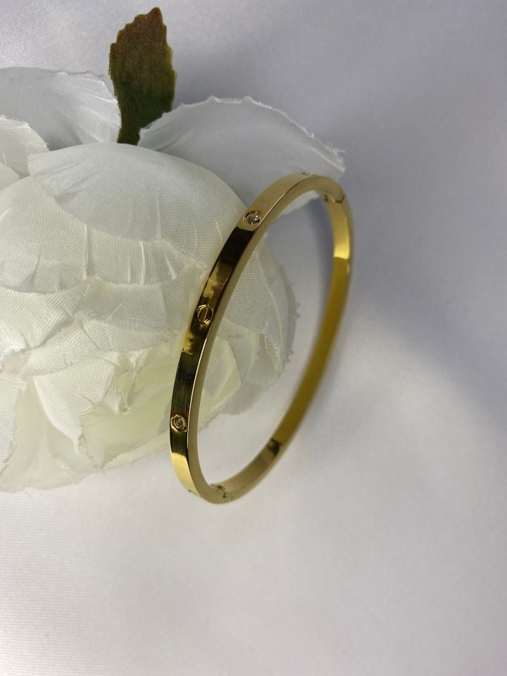 Kelepçe Gold Çelik Bileklik