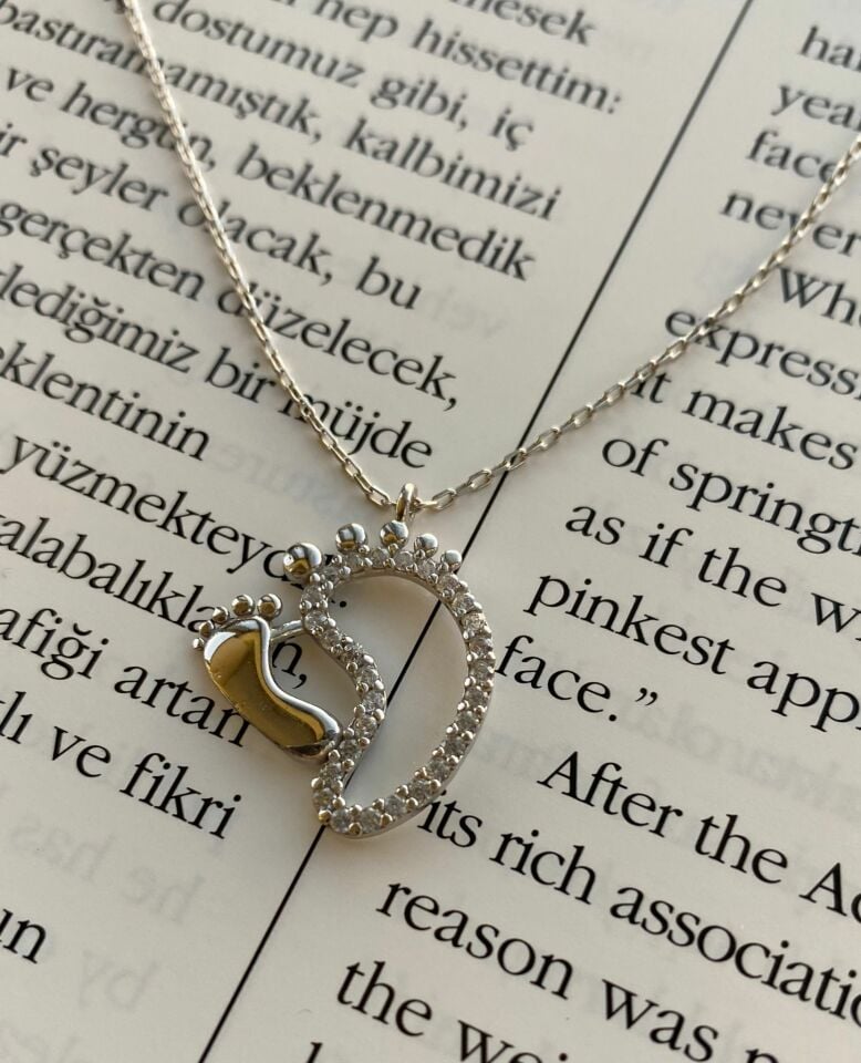 Anne Bebek Ayak İzi Kolye