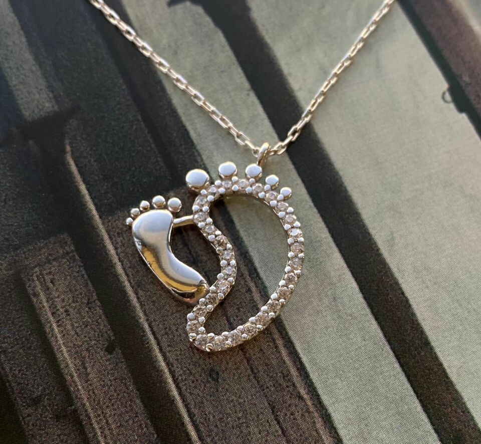 Anne Bebek Ayak İzi Kolye