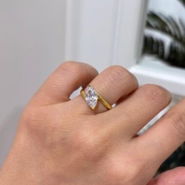 Gümüş Damla Tasarım Tektaş Yüzük