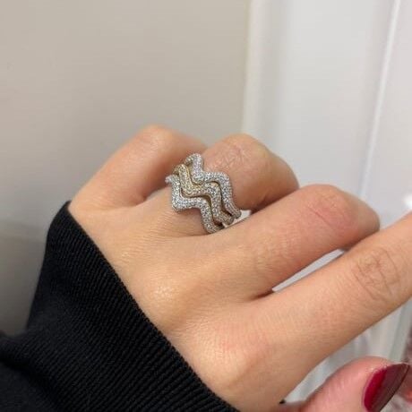 Gümüş 3'lü Zirkon Taşlı Yüzük