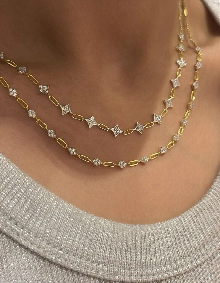 Taşlı Yıldız Kolye