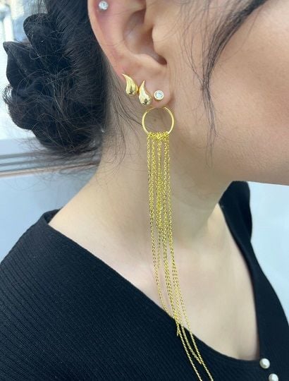 Zincir Sallantılı Küpe