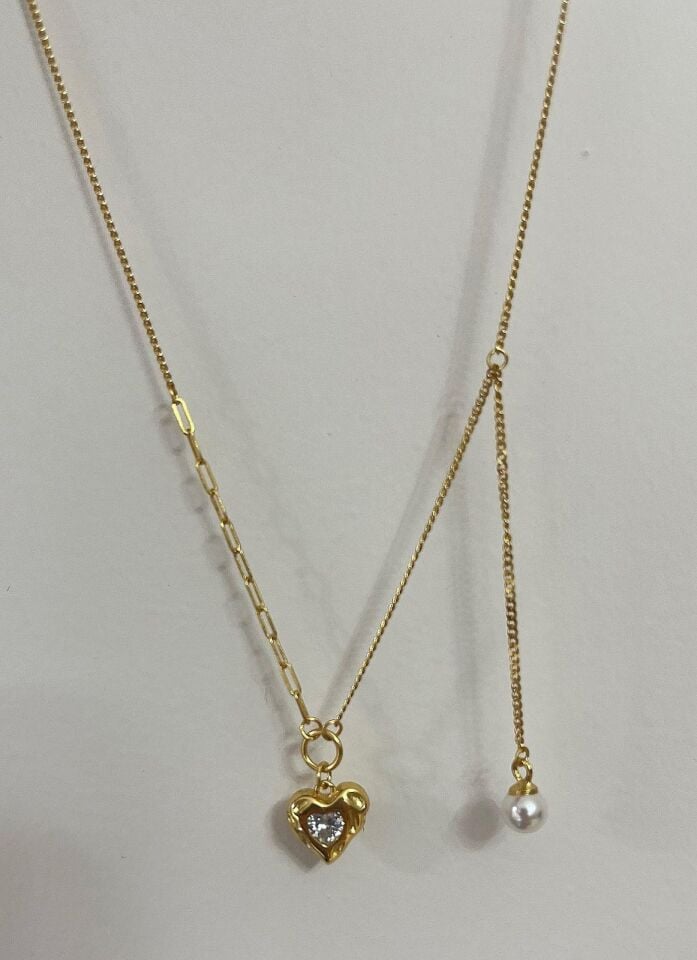 Minimal İnci Detay Kolye