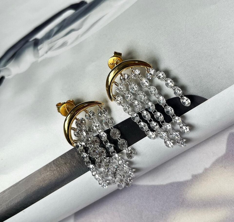 Kristal Taşlı Küpe