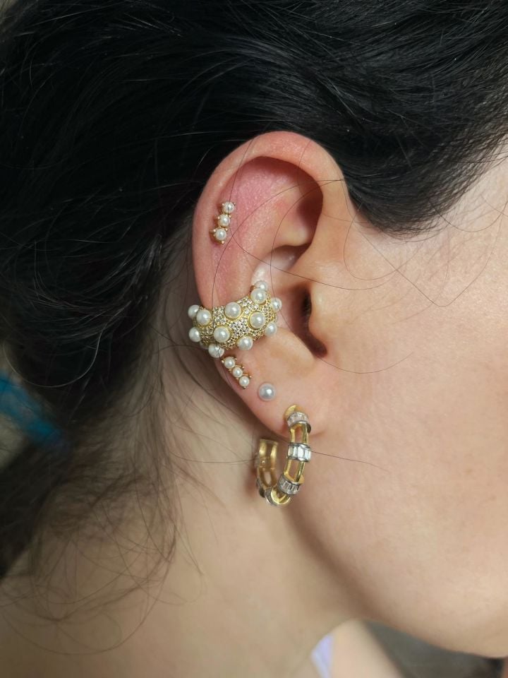 İncili Buble Ear Cuff