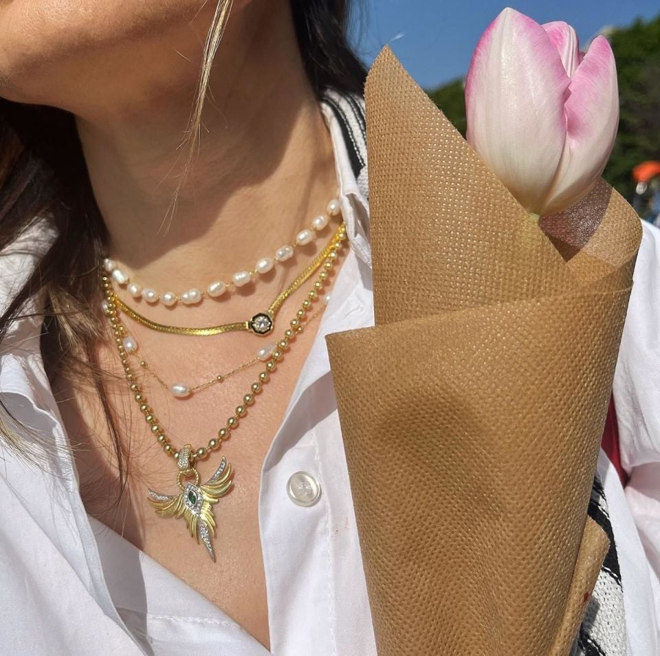 Taşlı Hasır Kolye