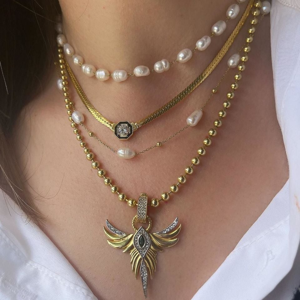 Taşlı Hasır Kolye