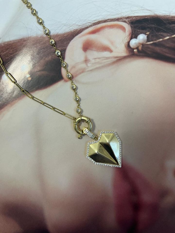 Asimetrik Kalp Kolye (charm)